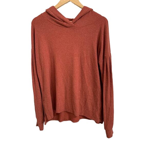 PST by Project Social T Wren Cozy Rib Hoodie in Orange Size XS NEW - Picture 1 of 3